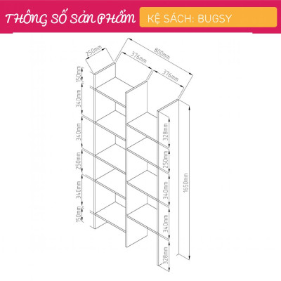 Giá sách hiện đại chất lượng cao SMLIFE Bugsy
