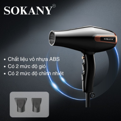 Máy sấy tóc 2 chiều nóng lạnh SOKANY SK-14017 sấy tạo kiểu với công suất lớn 2400W, giúp tóc bóng mượt, khỏe mạnh chỉ trong nháy mắt - HÀNG CHÍNH HÃNG