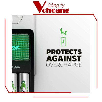 Bộ sạc Energizer Charger kèm 4 pin Ener AA 2000mAh, tự ngắt sạc (CHVCM4) ( Mẫu mới)
