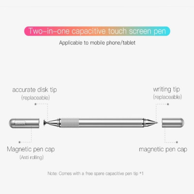 Bút cảm Baseus Golden Cudgel Capacitive Stylus Pen ACPCL 2 ứng điện dung trong 1- Hàng chính hãng