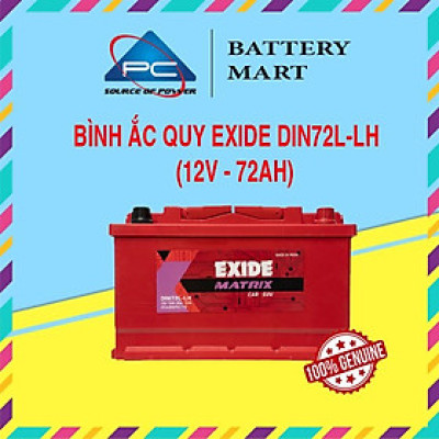 Bình Ắc Quy EXIDE DIN72L 12V-72Ah