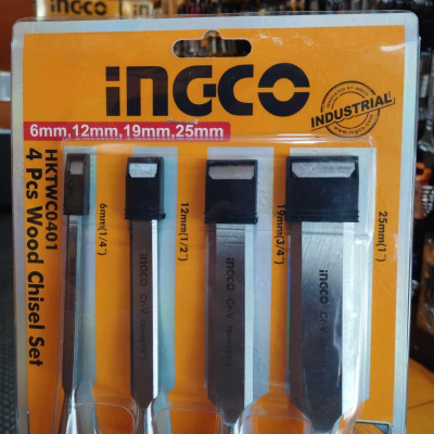 BỘ MŨI ĐỤC GỖ 4 CHI TIẾT INGCO HKTWC0401 - HÀNG CHÍNH HÃNG