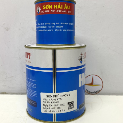 Sơn Epoxy Hải Âu màu vàng kem EP669 1L/Bộ