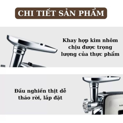 Máy xay nhồi thịt đa năng SOKANY SK-090, công suất 3200W, vừa xay thịt, vừa đùn thịt, nhồi lạp xưởng, xúc xích tại nhà - HÀNG CHÍNH HÃNG
