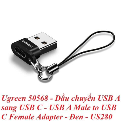 Ugreen UG50568US280TK Màu Đen Đầu chuyển đổi USB 2.0 dương sang TYPE C âm - HÀNG CHÍNH HÃNG