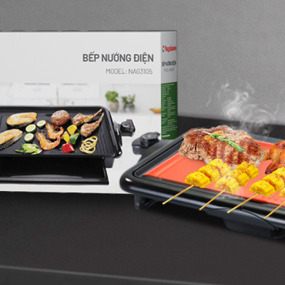 [HỘP QUÀ TẾT] Bếp nướng điện Nagakawa NAG3105 (2000W) - Bảo hành 1 năm - Hàng chính hãng