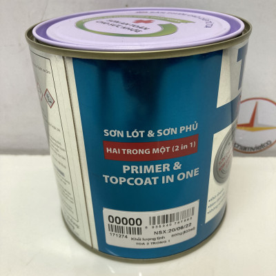 Sơn sắt mạ kẽm Toa 2 trong 1 màu bạc 000 _ 800G