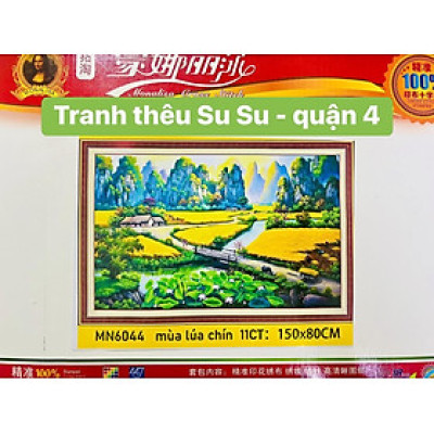 Tranh thêu kín chữ thập Mùa lúa chín MN6044, kích thước 150 x 75 cm