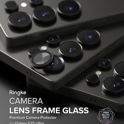 Dán camera Ringke Lens Frame Glass cho Samsung Galaxy S25 Ultra  chống trầy xước, kèm khung dán_ Hàng Chính Hãng