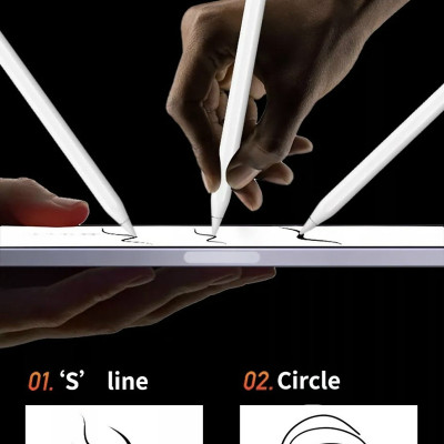 Bút Cảm Ứng Wiwu Pencil W Dành Cho iPad Pro và các dòng iPad / iPad Mini Có Sạc Không Dây Từ Tính, Có Chỉ Báo Pin Trên Thân Bút  hỗ trợ viết vẽ nghiêng hơn 60 độ, chống tì tay, trang bị nam châm hít vào iPad - Hàng Chính Hãng