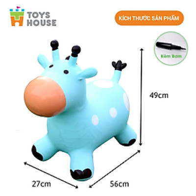 Thú nhún bơm hơi Toyshouse (KÈM BƠM)- Tiêu chuẩn xuất khẩu Mỹ (ASTM) và Châu Âu (EN71)- Đồ chơi vận động cho bé từ 8 tháng
