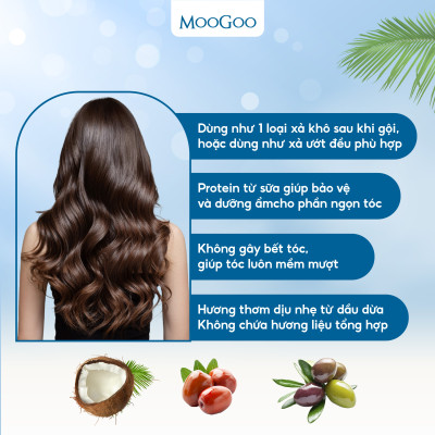 Dầu xả tóc Moogoo thuần chay tự nhiên phục hồi và dưỡng ẩm cho tóc