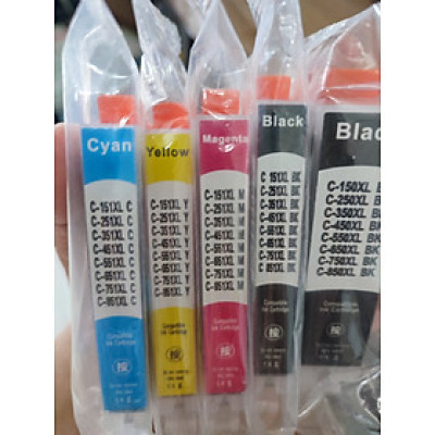 Mực in dùng cho máy in Canon ix6770, ix6870, ip7270, mực 750, mực 751 bộ 5 màu