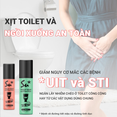 Xịt khử khuẩn bệ ngồi bồn cầu Su Star, Khử 99,99% vi khuẩn, ngăn ngừa lây nhiễm bệnh do dùng chung toilet 50ml