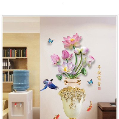 Tranh dán tường bình hoa sen xinh - TD014