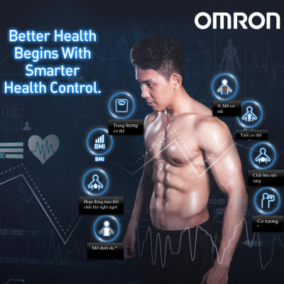 Máy Đo Thành Phần Cơ Thể OMRON HBF-702T Cao cấp - Kết Nối Điện Thoại - Thương Hiệu Nhật Bản