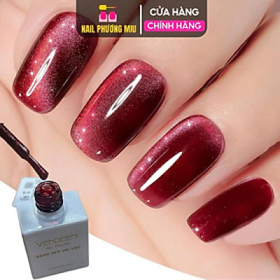 Sơn Mắt Mèo Đỏ VENDEENI R21-03 Chai 15ml Làm Nail Siêu Đậm Mướt, Sơn Gel Mắt Mèo Đỏ Nhũ Hạt Siêu Mịn