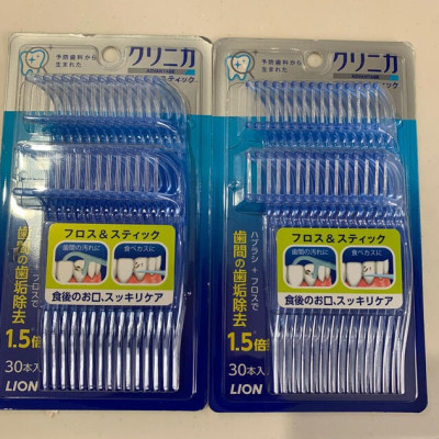 Hộp 30 chiếc tăm chỉ nha khoa an toàn Lion Clinica Floss hàng nhập khẩu trực tiếp từ Nhật Bản #101614