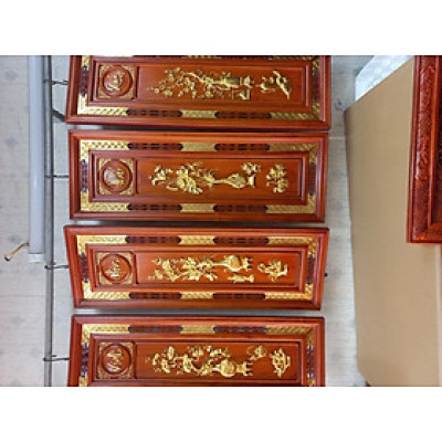Tranh tứ quý bốn mùa trong năm xuân hạ thu đông bằng gỗ hương đỏ kt 37×107×3vm