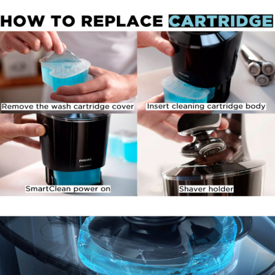 Bình nước rửa máy cạo râu Philips Cleaning cartridge JC302/52 - Hàng Nhập Khẩu