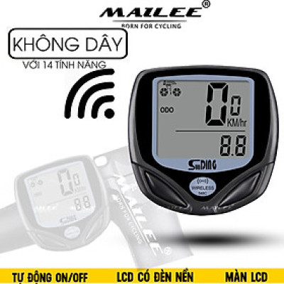 Đồng hồ đo đạp xe đạp không dây SD-548C Chống nước Cảm biến nam châm, đo tốc độ xe, quãng đường Đa chức năng Phụ kiện xe đạp - Mai Lee