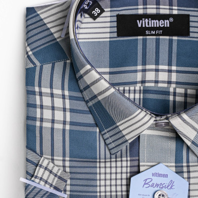 Áo sơ mi nam Vitimen ngắn tay form Slim fit