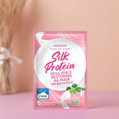Mặt Nạ Watsons Love My Glow Silk Protein Resilience Restoring Ha Mask 21ml