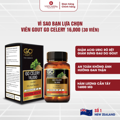 Viên Gout New Zealand Go Celery 16000mg 30 Viên | Giúp Hỗ Trợ Điều Trị Gout Từ Gốc - Nhập Khẩu Chính Hãng