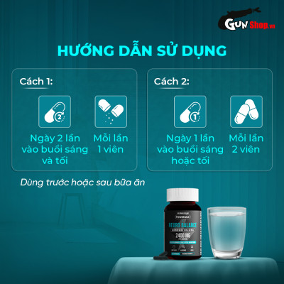 Viên uống bổ não, tăng cường trí nhớ Powergra Neuro Balance - Hộp 60 viên