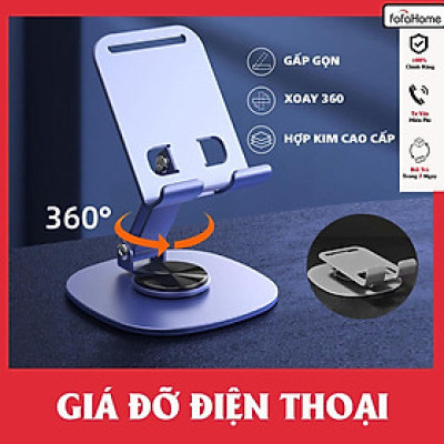 Giá Đỡ Điện Thoại Máy Tính Bảng Hợp Kim Nhôm Xoay 360 Độ, Kiểu Dáng Công Nghệ, Gấp Gọn Tiện Lợi- hàng nhập khẩu