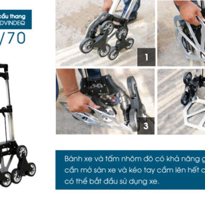 Xe Kéo Đẩy Leo Cầu Thang 6 Bánh Rút Gọn ADVINDEQ TL-35/70 (35kg) - Hàng Chính Hãng