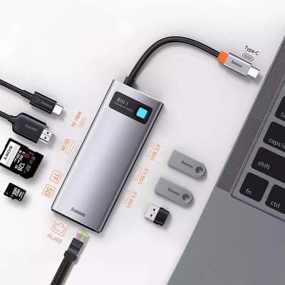 (Hàng chính hãng) Hub chuyển đổi đa năng Baseus Type-C - HDMI, USB, RJ45, SD, TF,... dành cho Macbook, Notebook, Laptop,... 