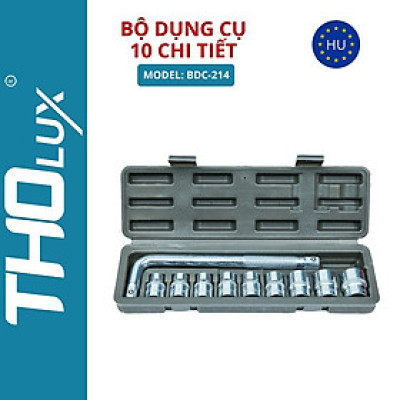 Cần siết chữ L, tay siết lực cong dạng chữ L, đầu khẩu 1/2 inch Tholux Bộ 10 chi tiết BDC-214