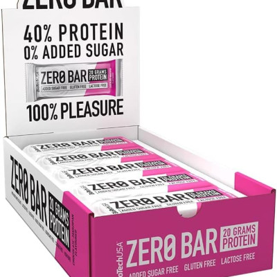 Bánh Protein Biotech USA Zero Bar (50g, 20 bánh), Bánh Bổ Sung Protein giúp Phục Hồi Phát Triển Cơ