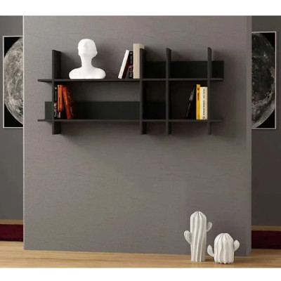 Kệ Để Sách Treo Tường Màu Trắng, Đen Hiện Đại Tundo CTKT417 KT 150x70x22cm