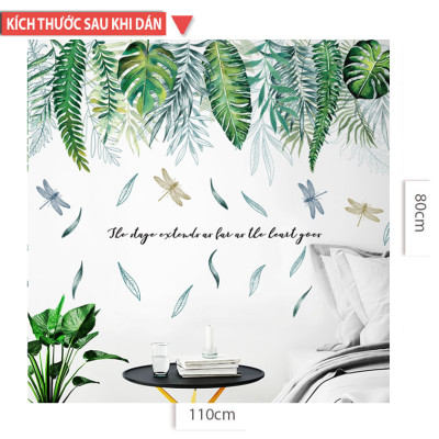 Sticker Giấy Dán Tường Decal Dán tường Mẫu Hoa Lá Cực Xinh ZH024