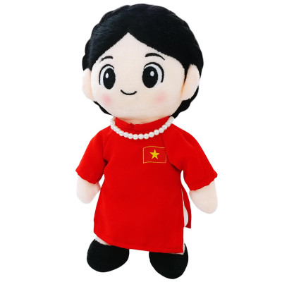 Gấu Bông Đồng Chí Hậu Phương 25 cm - ZooZoo - Áo Dài Đỏ