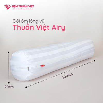 Ruột Gối Ôm Lông Vũ Airy Thuần Việt - Sợi Lông Vũ Nhân Tạo Microfiber Êm Ái Mềm Mịn - KT 20x100cm