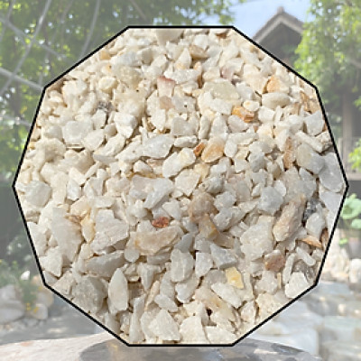 [1kg] đá thạch anh vụn 03x05cm NHASAN rải nền, rải mộ, chậu cây, sân vườn