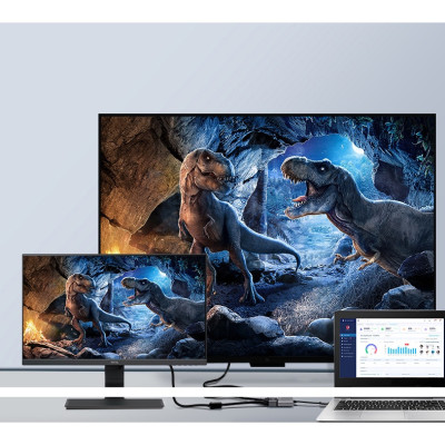 Cáp chuyển Đổi USB Type-c ra 4 cổng HDMI/ VGA/ USB và cổng sạc hỗ trợ chế độ Dex - UHV41160 Hàng Chính Hãng