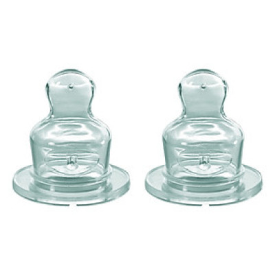 Bộ 2 Núm Ti Silicon Cho Bình Cổ Thường NIP NIP33006 Size M Dòng Chảy Vừa