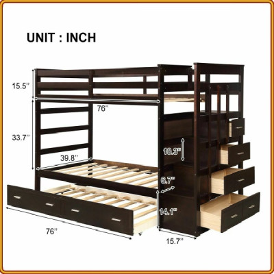 Giường 2 Tầng Juno Sofa 2 hộc kéo KT 1m 