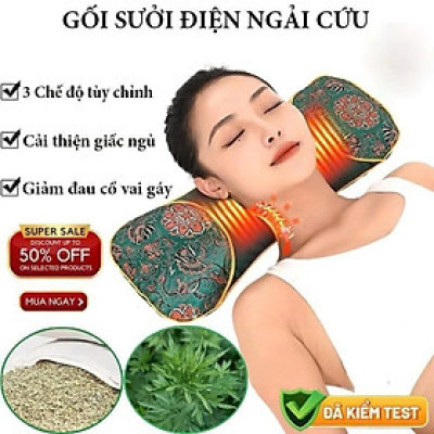 Gối Điện Ngải Cứu Thảo Dược Làm NóngMassage – Xua Tan Đau Mỏi Vai Gáy Cực Nhanh