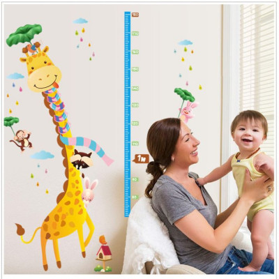 Decal dán tường thước đo chiều cao Hươu cao cổ số 2 AmyShop DTD017 (140 x 118cm)