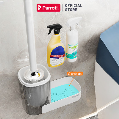 Cây Cọ Bồn Cầu Thông Minh 2 Trong 1, Dán Tường, Có Khay Đựng Nước Tẩy Rửa, Đầu Cọ Cước Mềm Parroti Slim - SL05