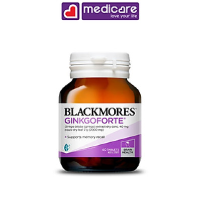 Viên uống Blackmores ginkgoforte hỗ trợ tuần hoàn máu não chai 40 viên