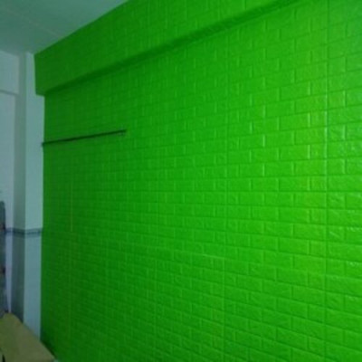 Bộ 10 Tấm Xốp Dán Tường 3D Giả Gạch Xanh Lá 70cmx77cm 