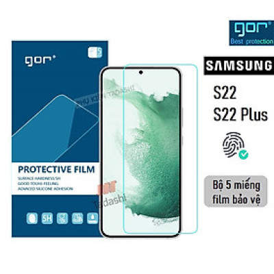Miếng dán màn hình Gor Cho Samsung S22/ S22 Plus Cảm ứng nhạy, Chống trầy xước, Hạn chế vân tay - Hãng Gor (5 miếng) - Hàng nhập khẩu.