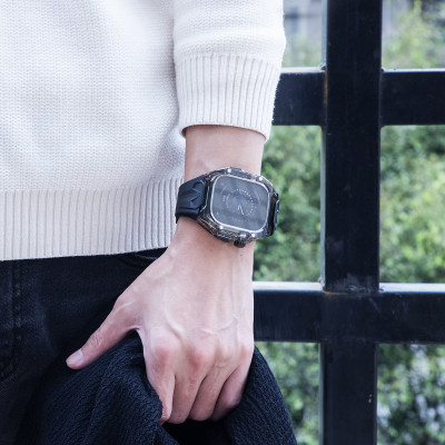 Ốp Case tích hợp dây đeo Lamborghini Style cho Apple Watch Series 10 Size 46mm - Hàng Chính Hãng