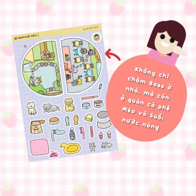 Bộ Tranh Tương Tác Cô Tiên Xanh - Nuôi Mèo